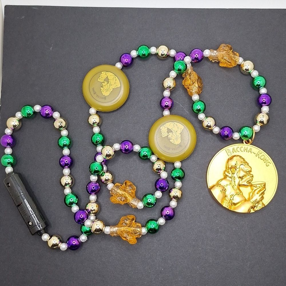 BACCHA KONG necklace Light Up Gorilla mardigras Bead Necklace